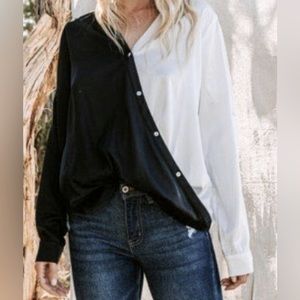 Plus Color Block Blouse (1XL-2XL-3XL)